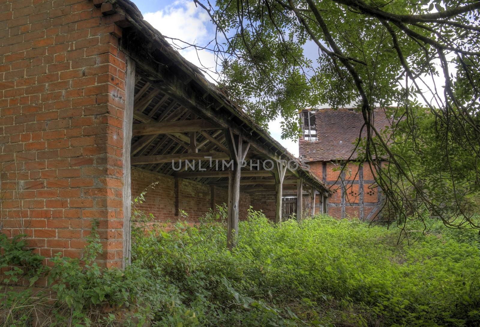 Disused farm buildings, Warwickshire, England.