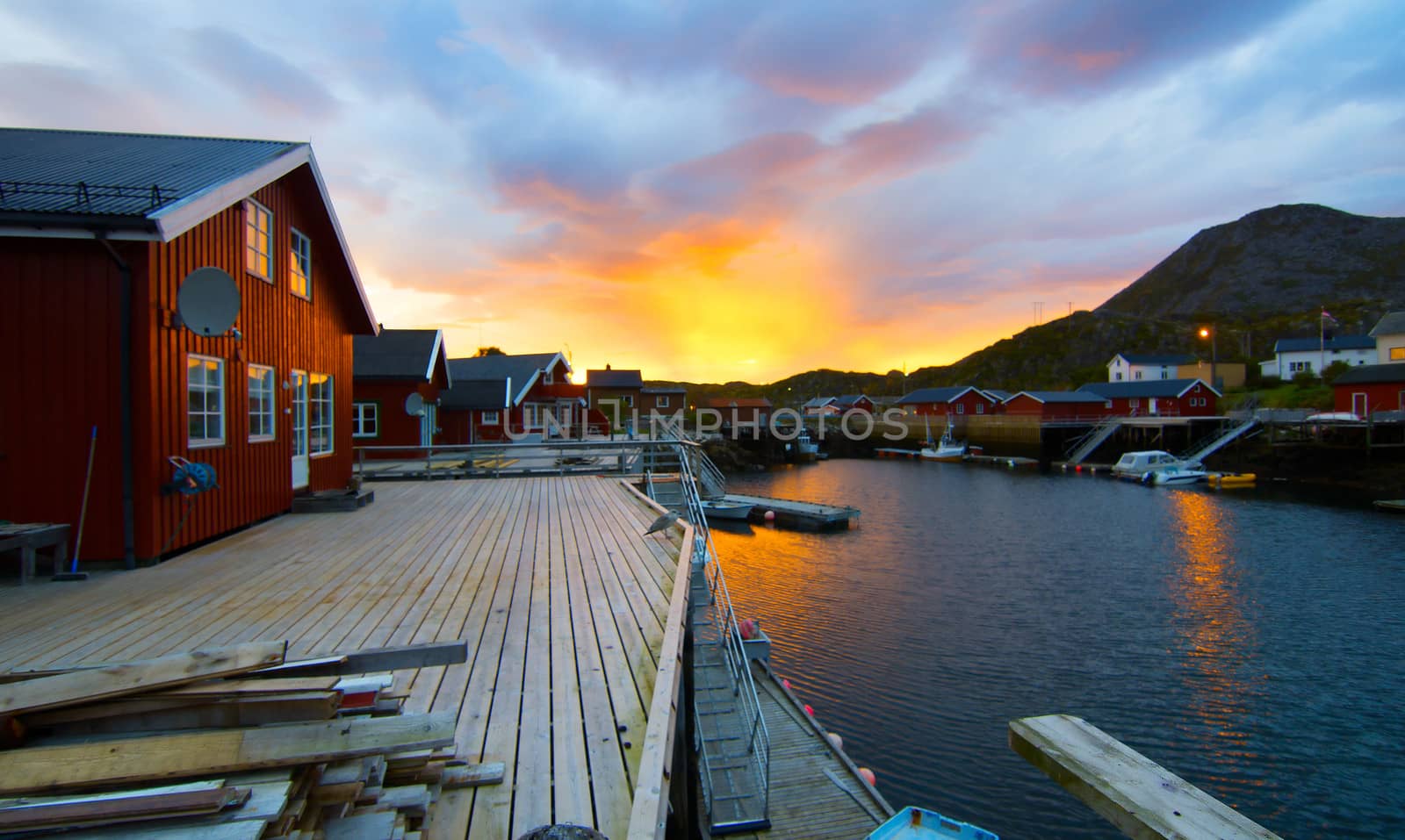 Morning sunrise on the Norwegian island