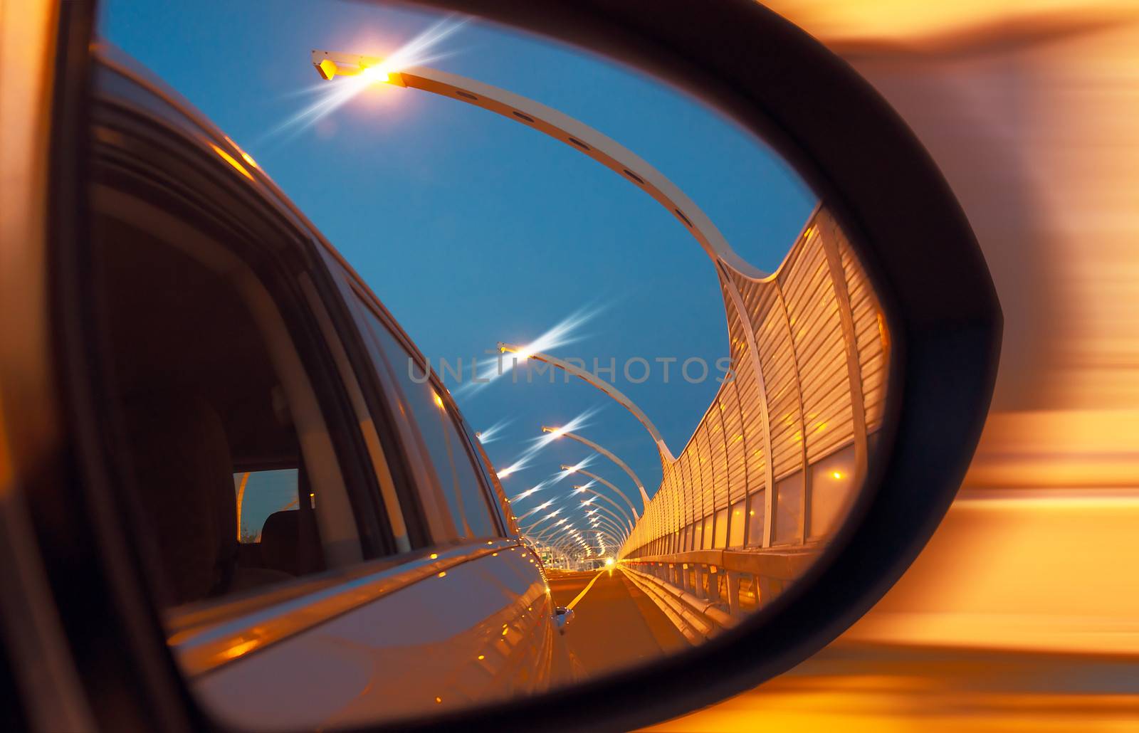 Reflection of high-speed road on car mirror by BIG_TAU