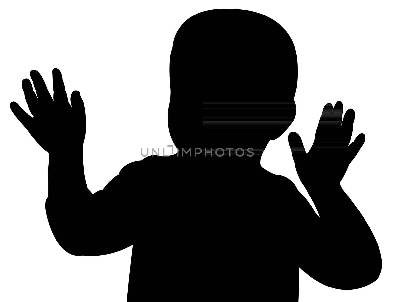 hand up, baby silhouette vector by Dr.G