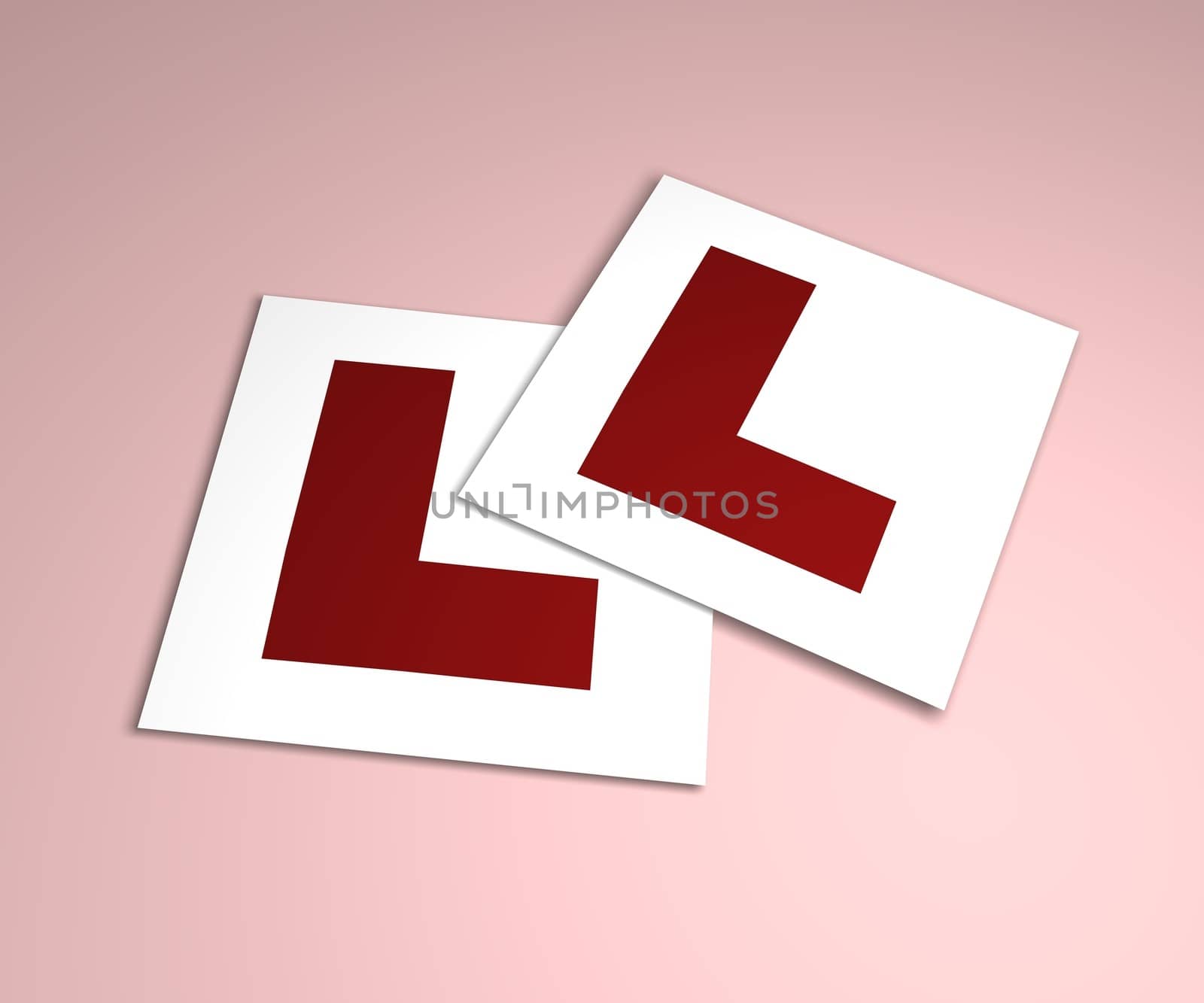 Illustration of Learner plates on a pink background