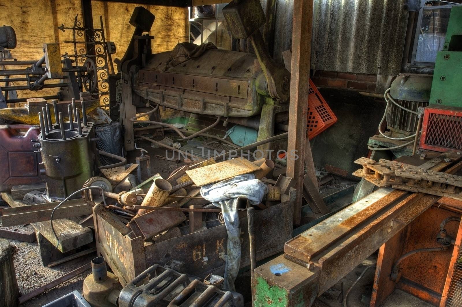 Scrap machinery, Worcestershire, England.
