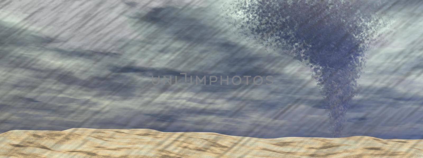 Tornado at the beach - 3D render by Elenaphotos21