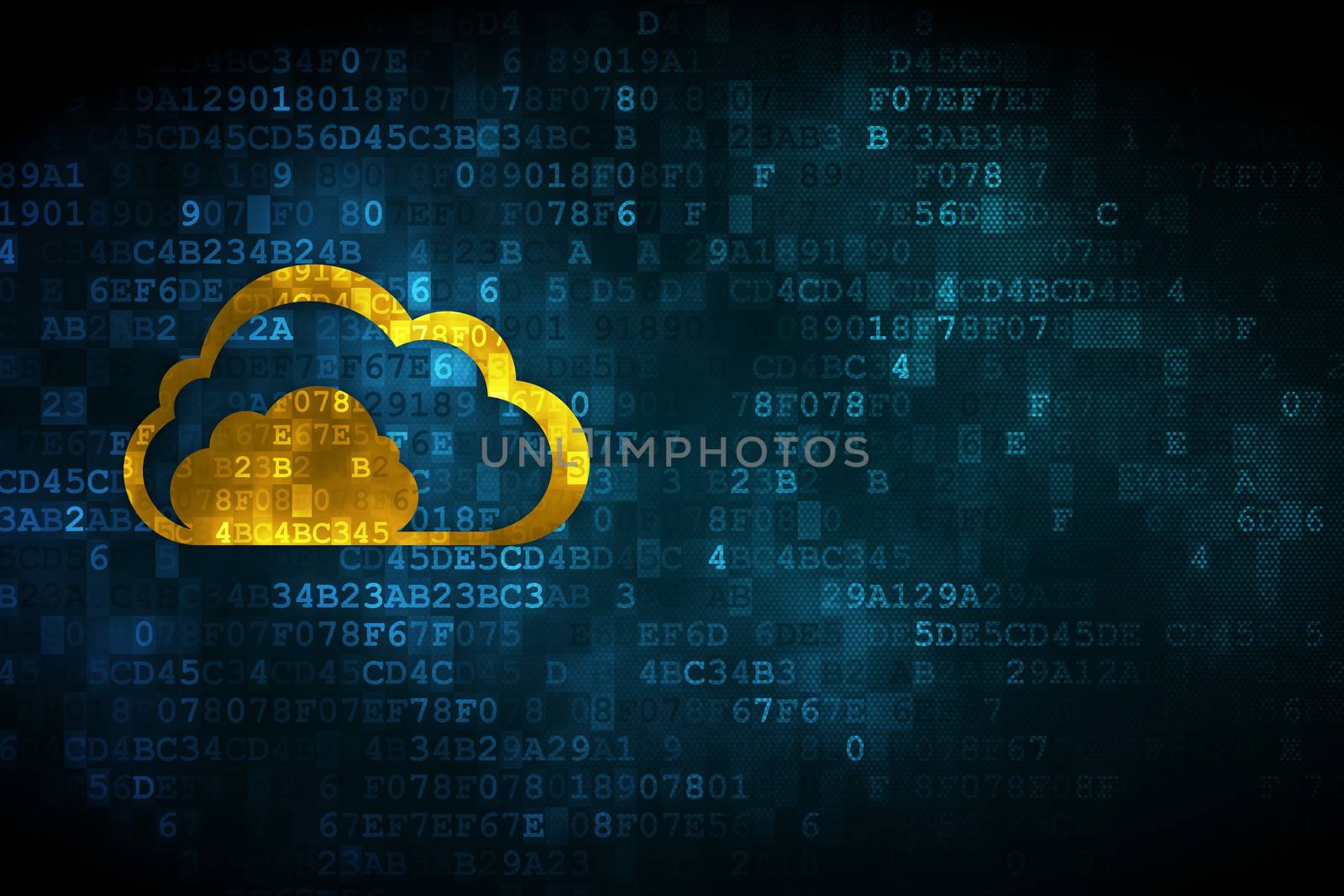 Cloud networking concept: Cloud on digital background by maxkabakov