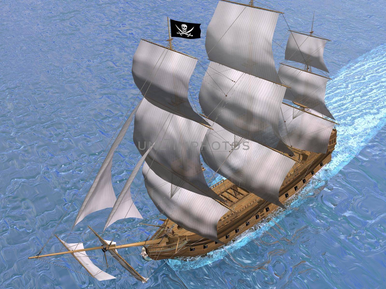 Pirate ship - 3D render by Elenaphotos21