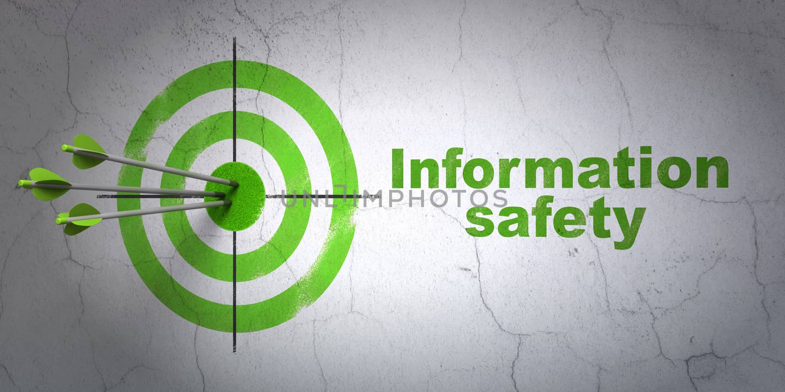 Privacy concept: target and Information Safety on wall background by maxkabakov