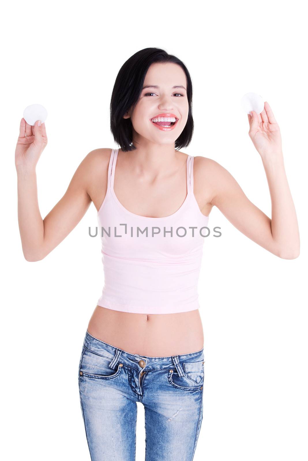 Beautiful woman with cotton pad by BDS