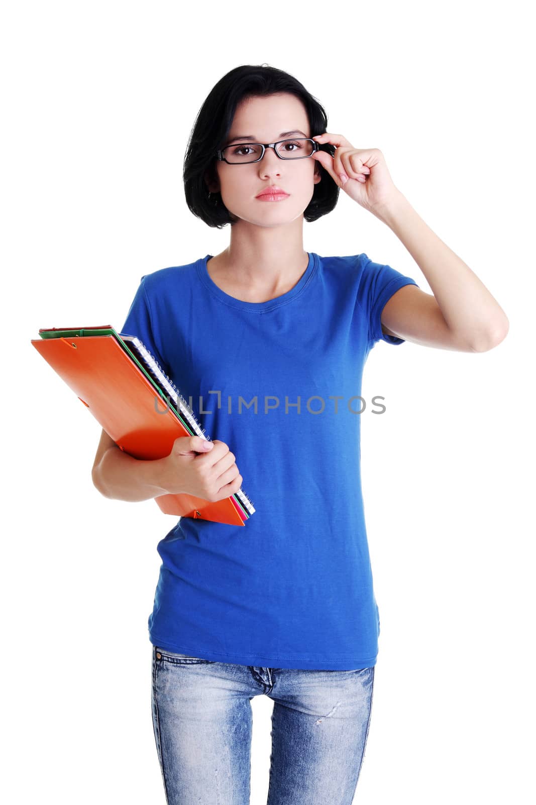 Student woman with notebooks by BDS