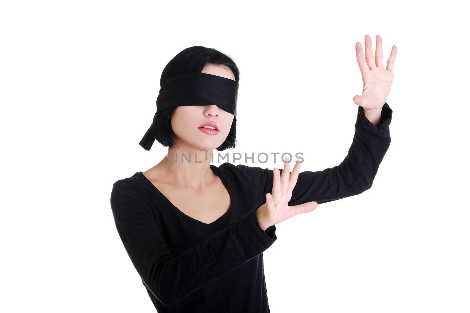 Portrait of the young woman blindfold by BDS