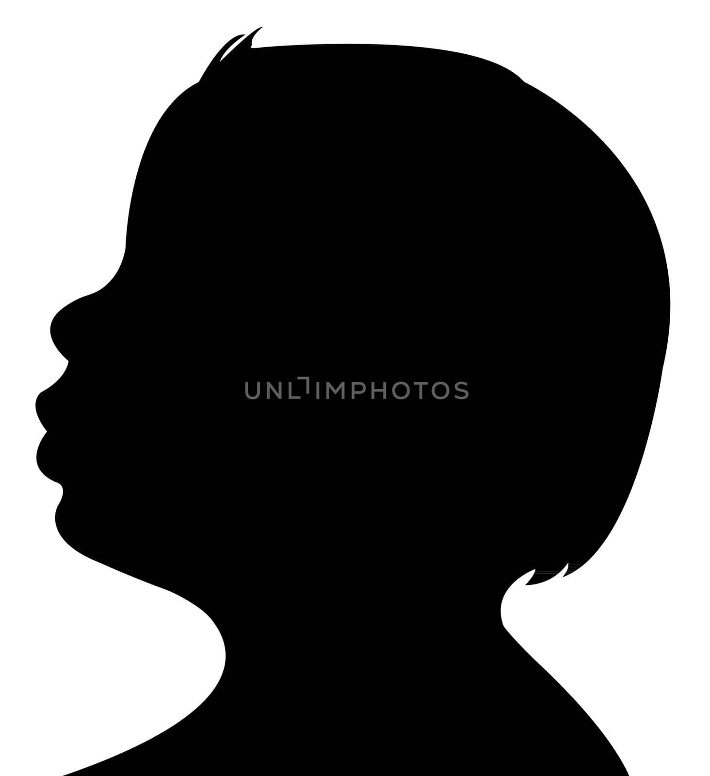 a baby boy head silhouette, vector