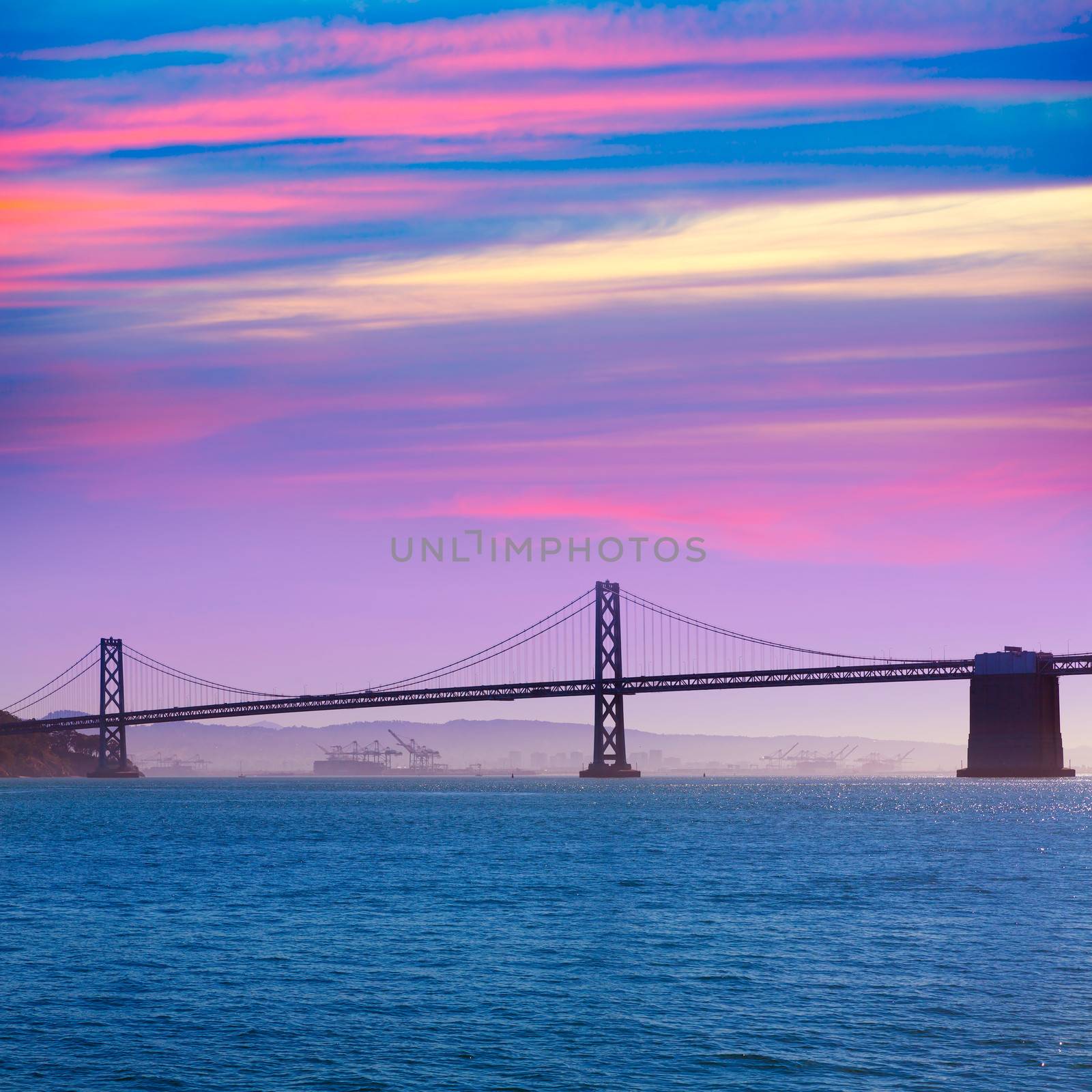 San Francisco Bay bridge from Pier 7 California by lunamarina