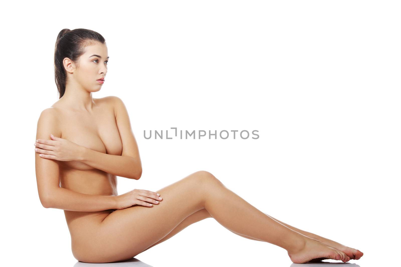 Sexy fit naked woman with healthy clean skin by BDS