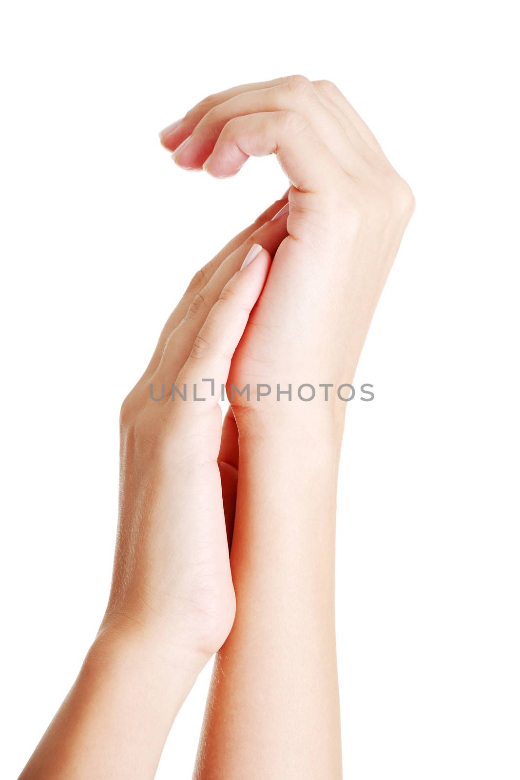 Hands care concept. Close up shoot of beautiful female hands