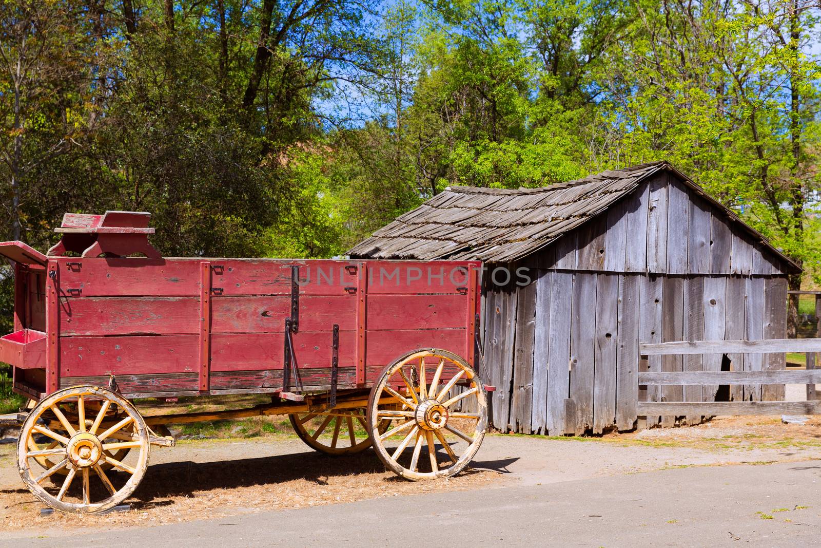 California Columbia carriage in a real old Western Gold Rush Town in USA