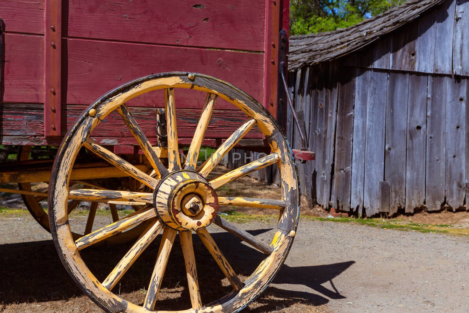 California Columbia carriage in a real old Western Gold Rush Town in USA