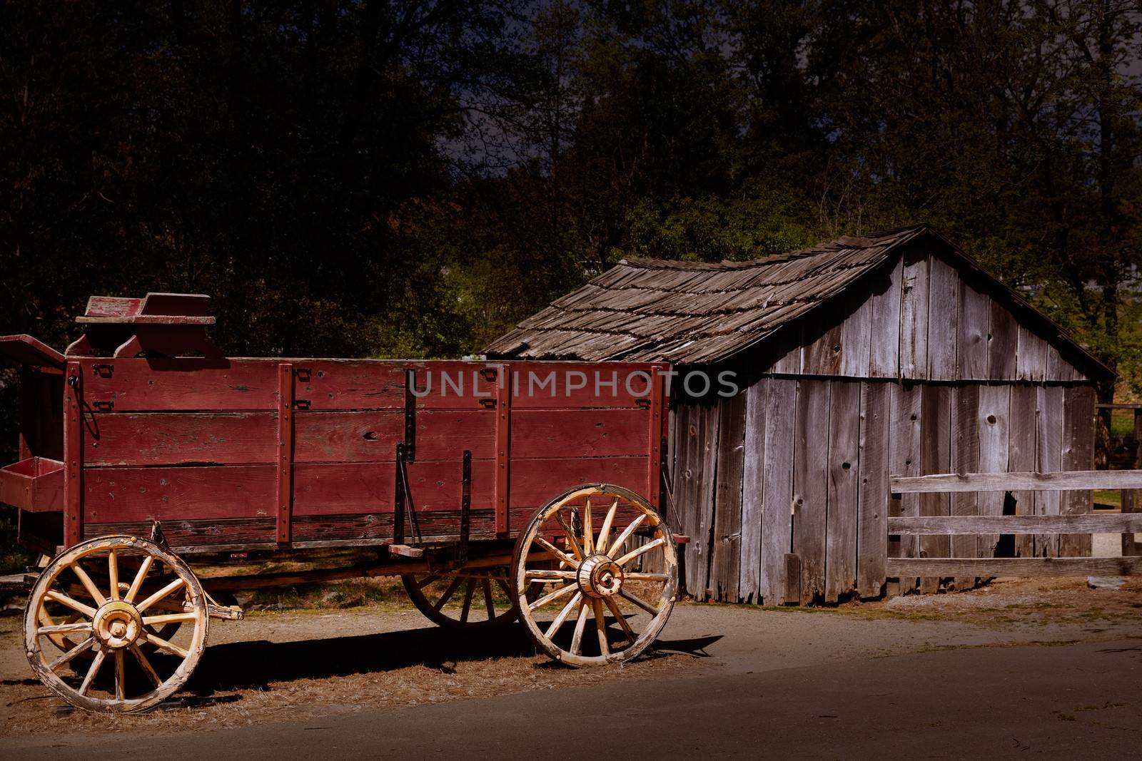 California Columbia carriage in a real old Western Gold Rush Town in USA