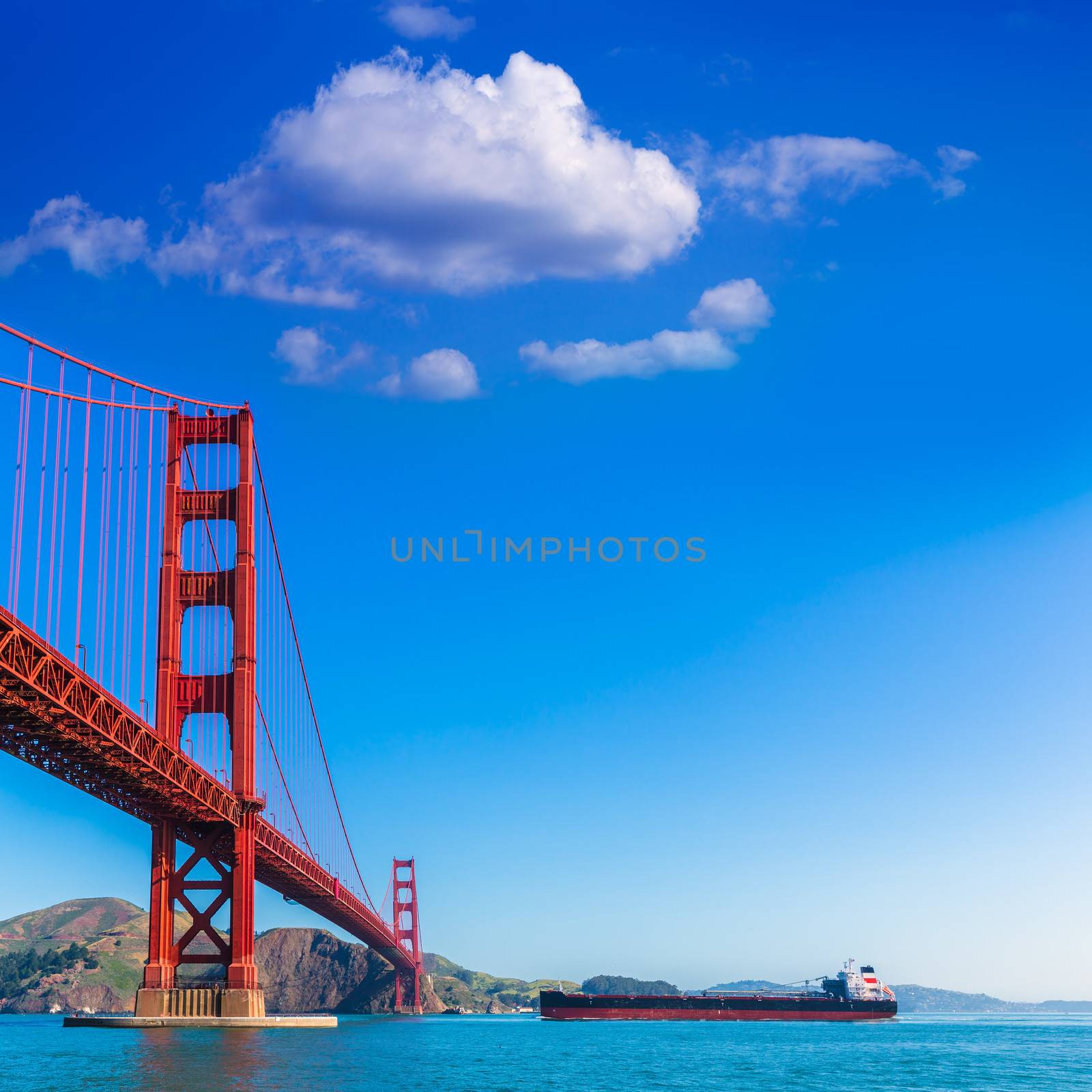 Golden Gate Bridge San Francisco from Presidio in California USA