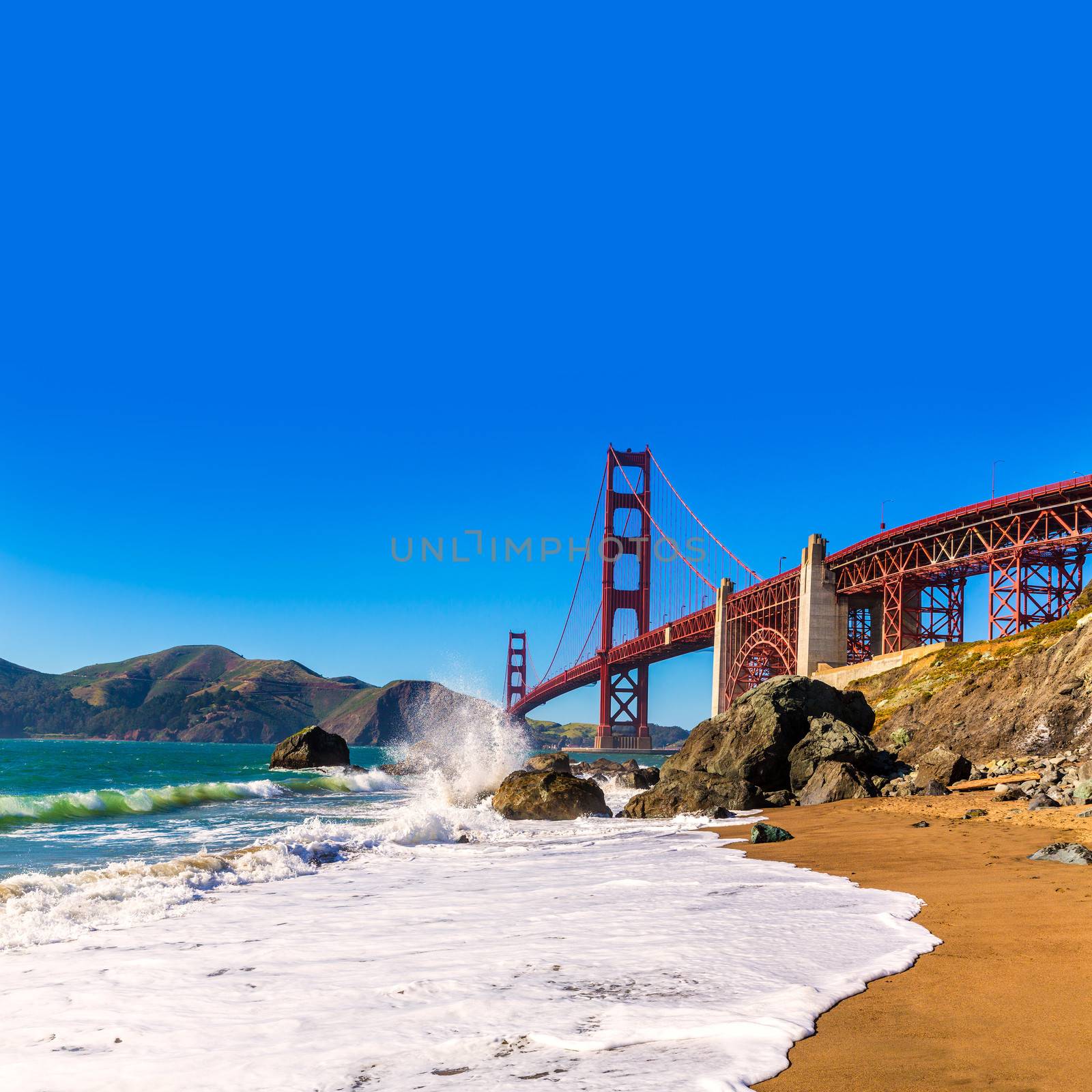 San Francisco Golden Gate Bridge Marshall beach California by lunamarina