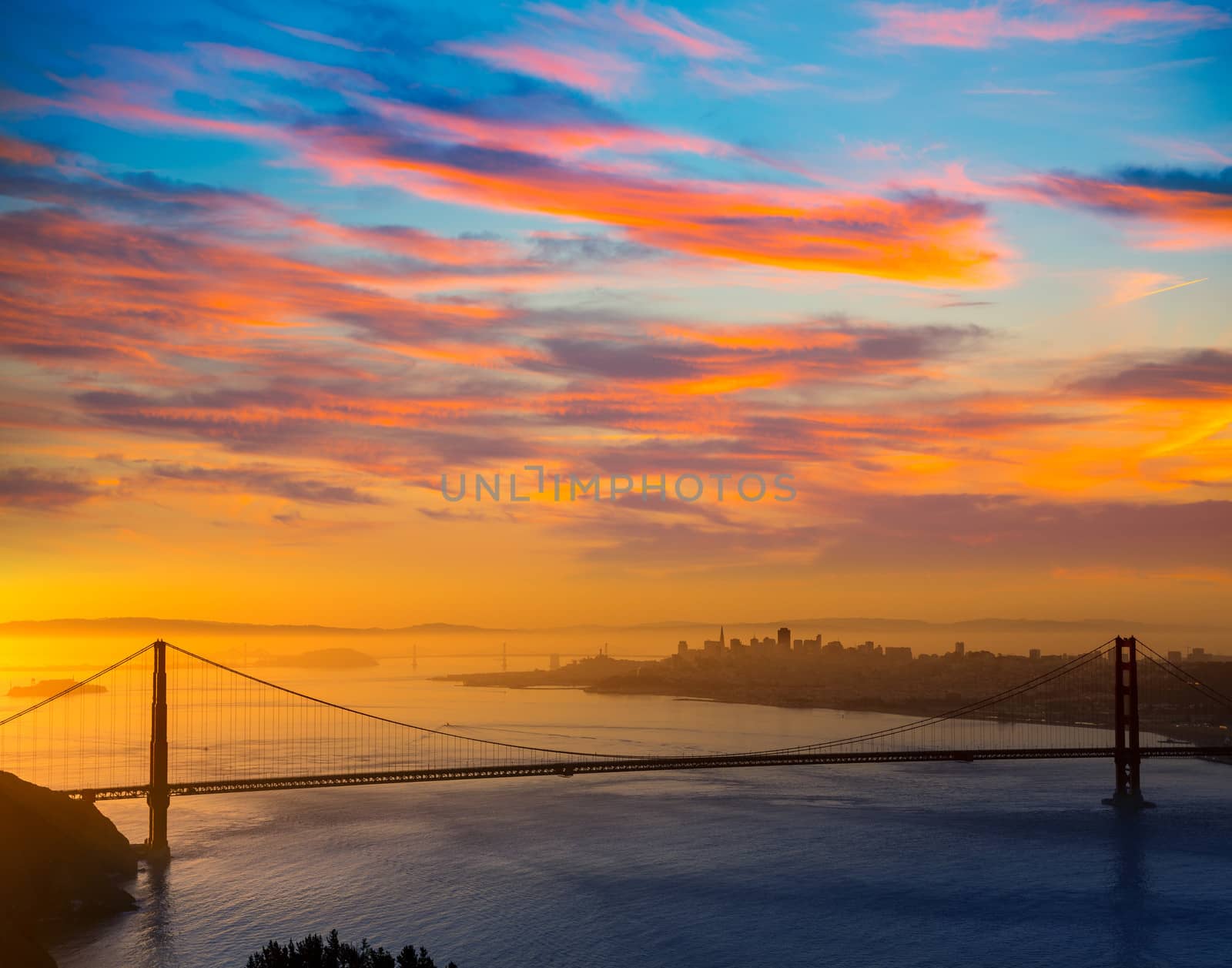 Golden Gate Bridge San Francisco sunrise California by lunamarina