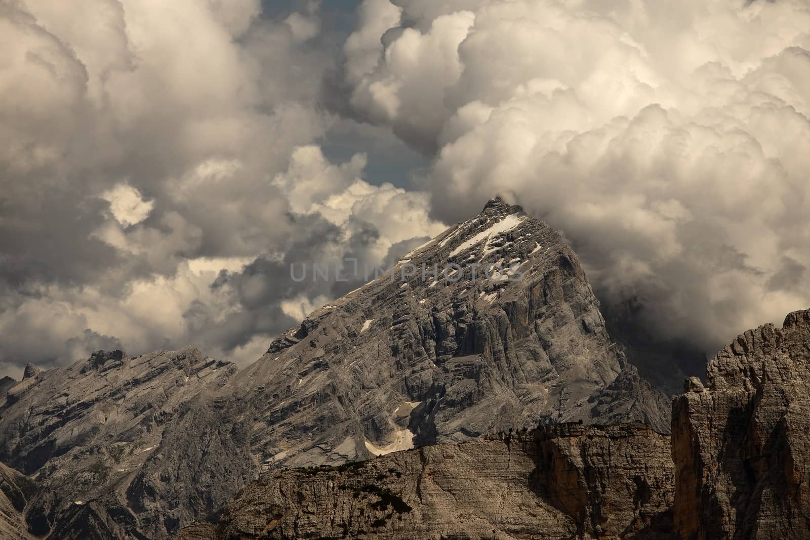 High mountain cliffs in the Dolomites