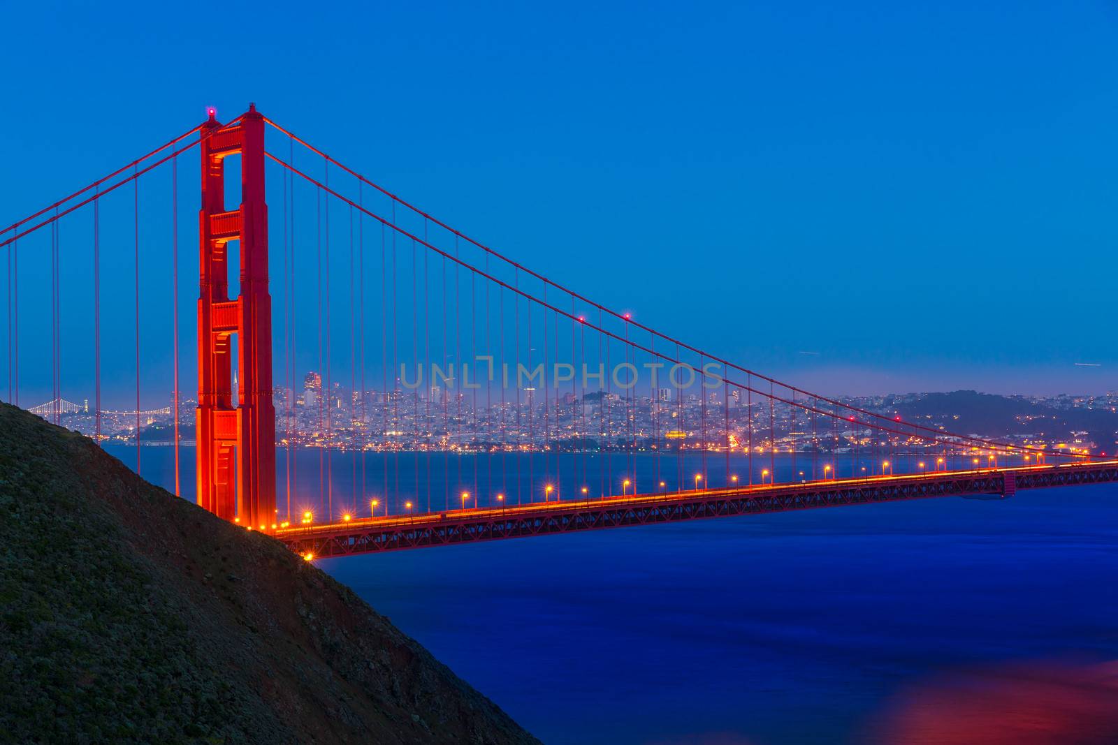 Golden Gate Bridge San Francisco sunset California USA