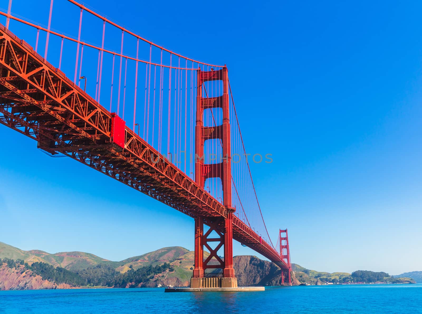 Golden Gate Bridge San Francisco from Presidio in California USA