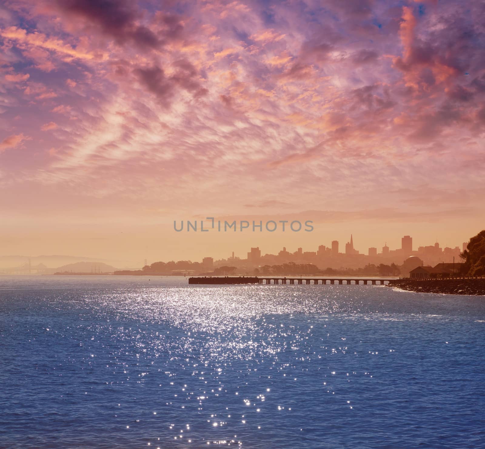 San Francisco view from Golden Gate Bridge California by lunamarina