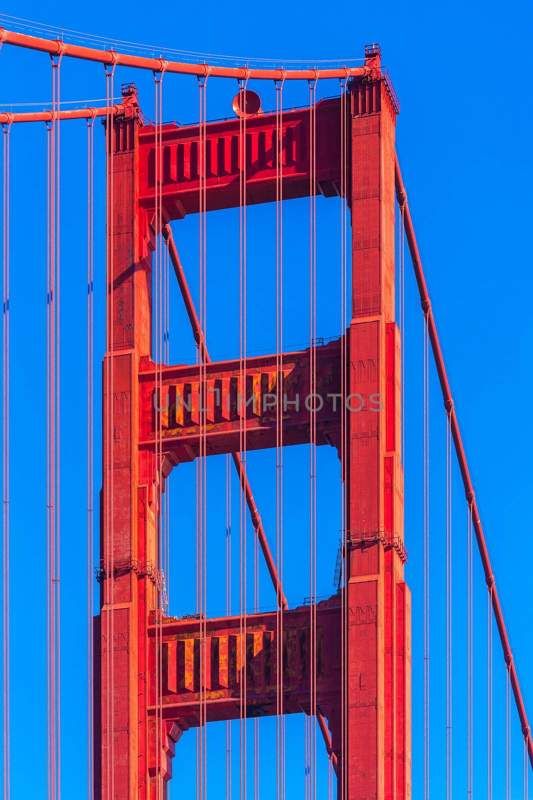 Golden Gate Bridge details in San Francisco California USA