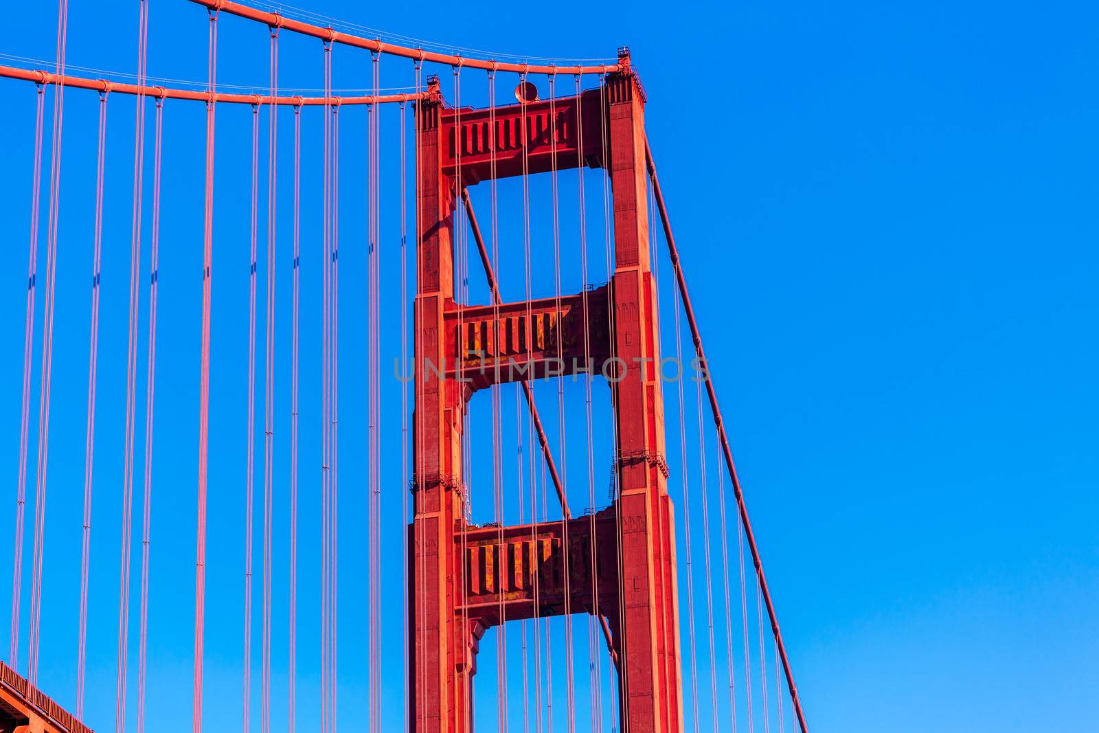 Golden Gate Bridge details in San Francisco California USA