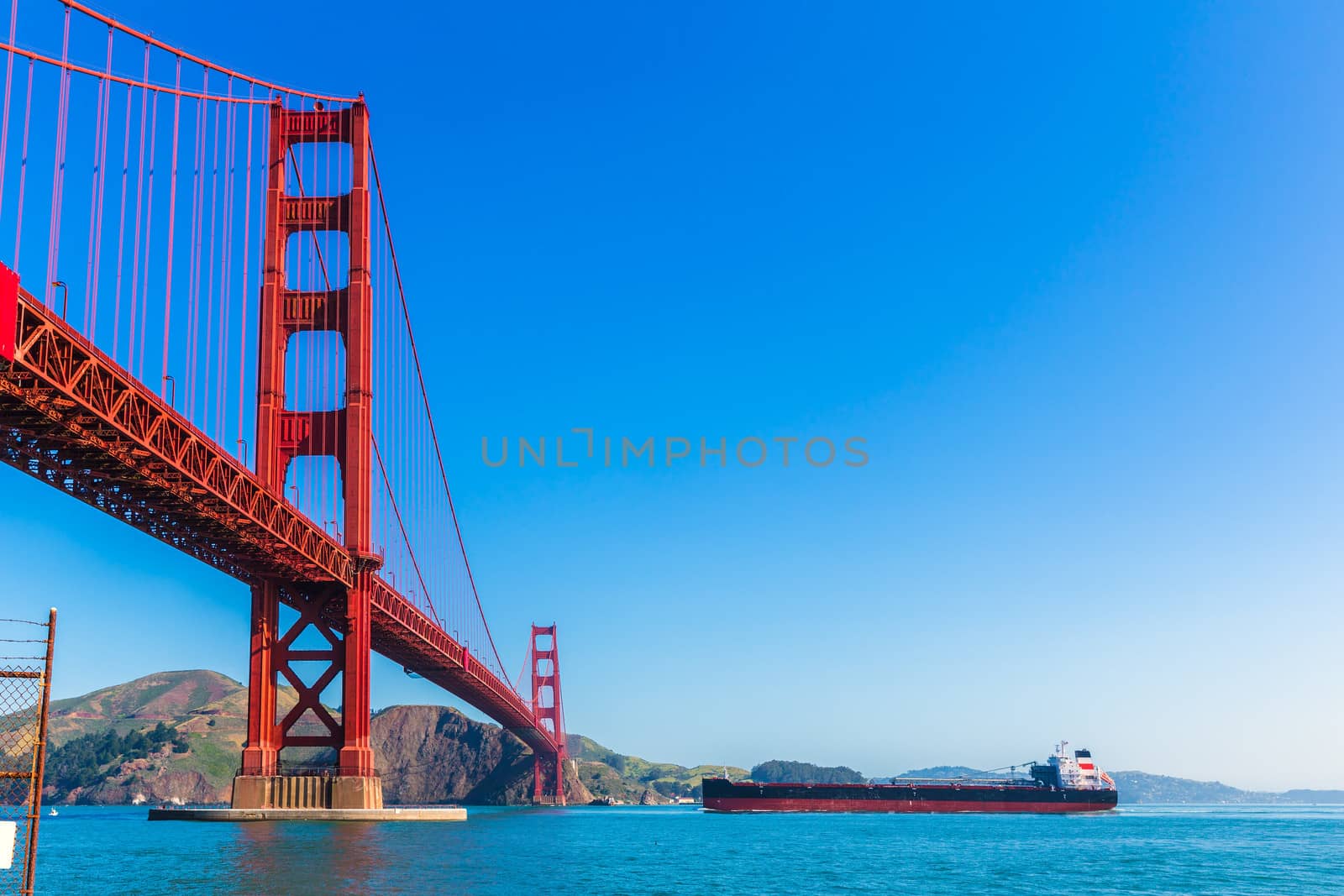 Golden Gate Bridge San Francisco from Presidio in California USA