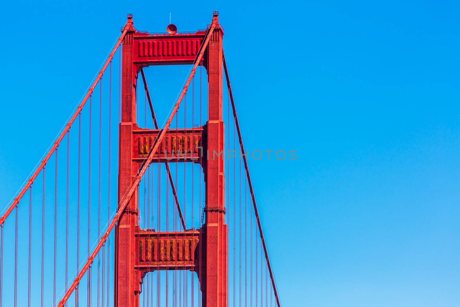 Golden Gate Bridge details in San Francisco California USA