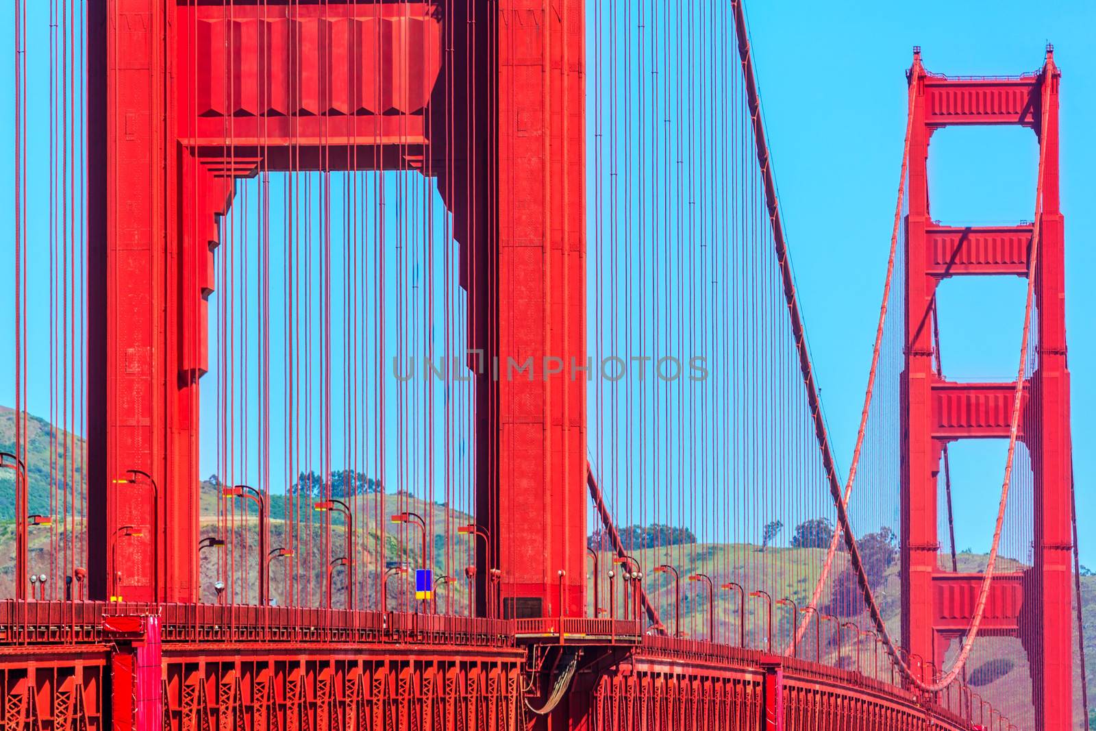 Golden Gate Bridge details in San Francisco California USA