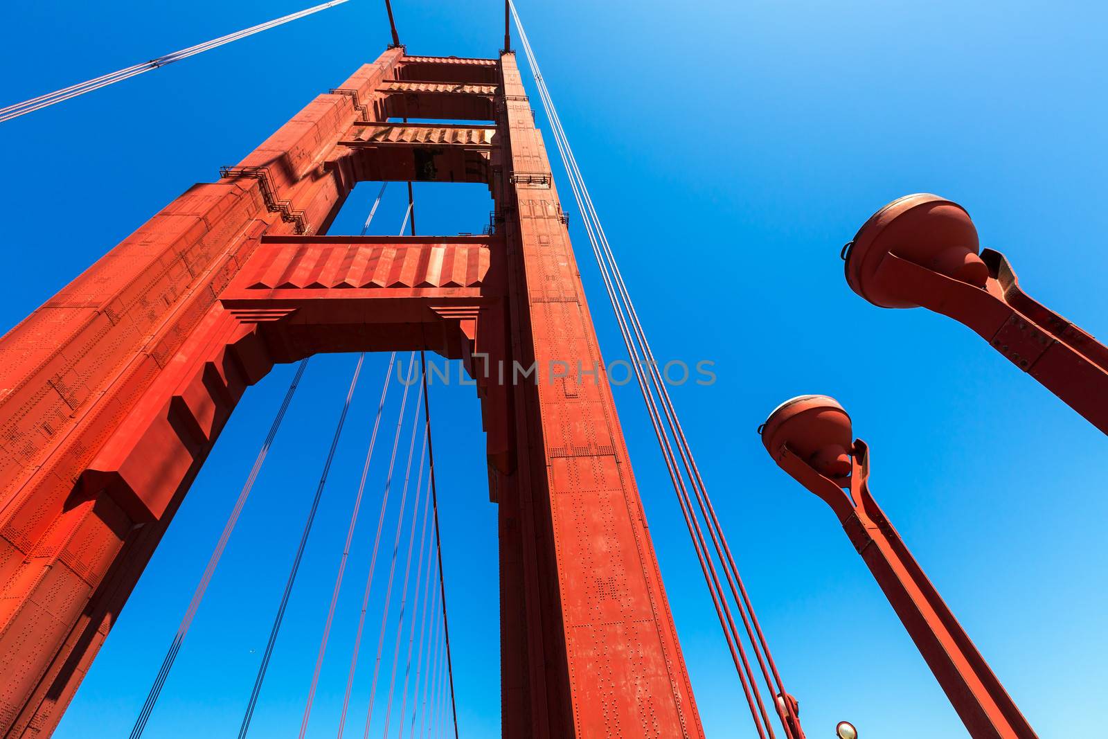 Golden Gate Bridge details in San Francisco California USA