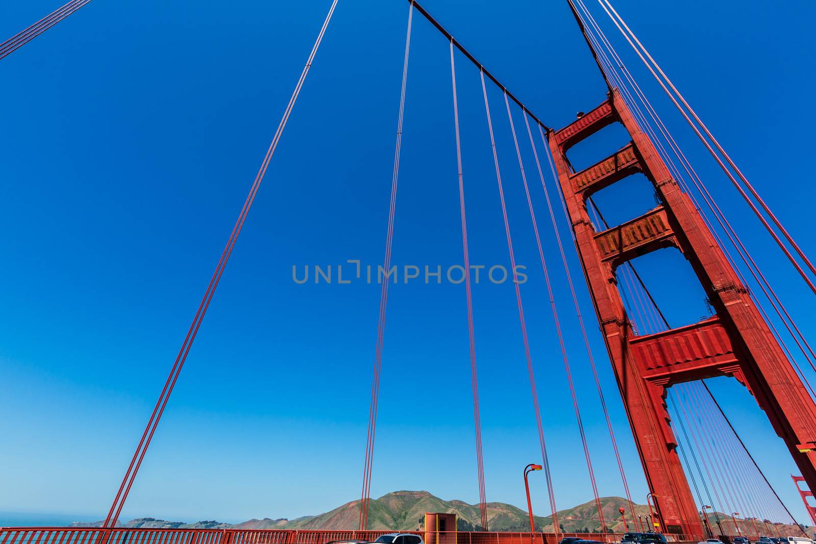 Golden Gate Bridge details in San Francisco California USA