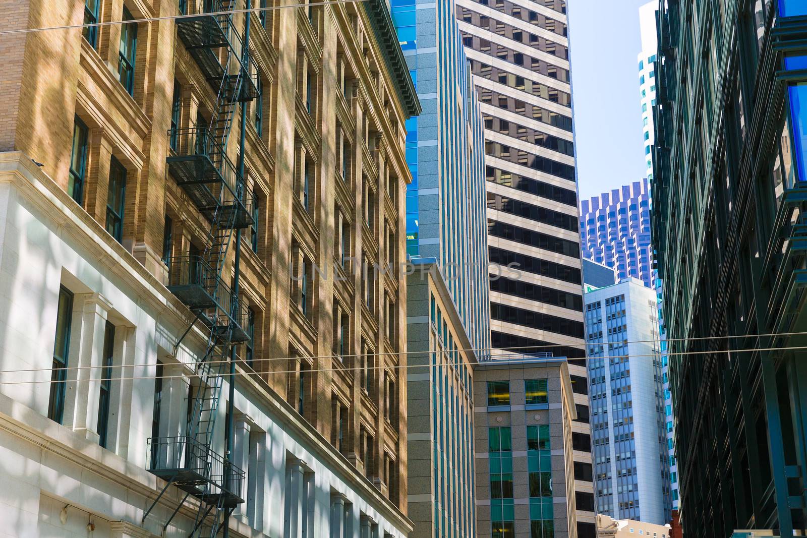 San Francisco Downtown buildings at California by lunamarina