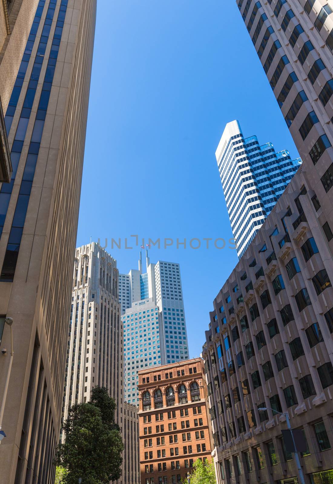 San Francisco downtown buildings in California USA