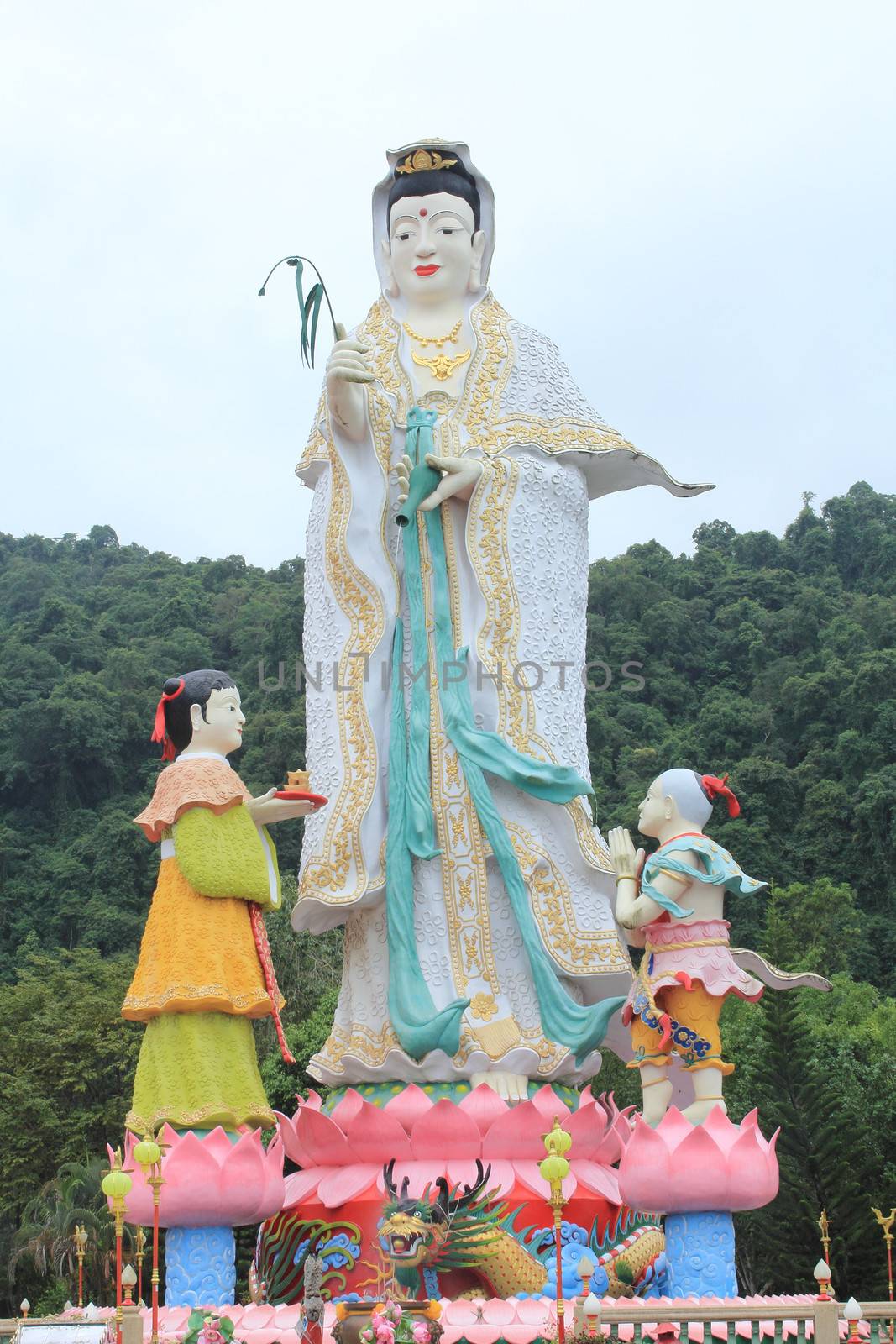 Statue of godness Guan Yin in Thailand