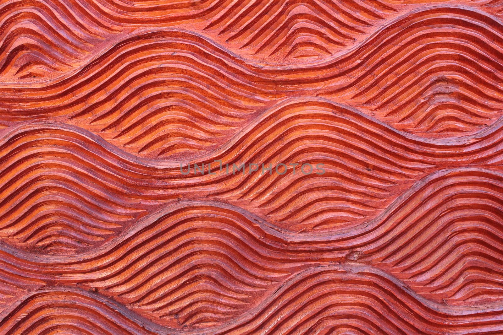 Background of wave pattern on wood carving