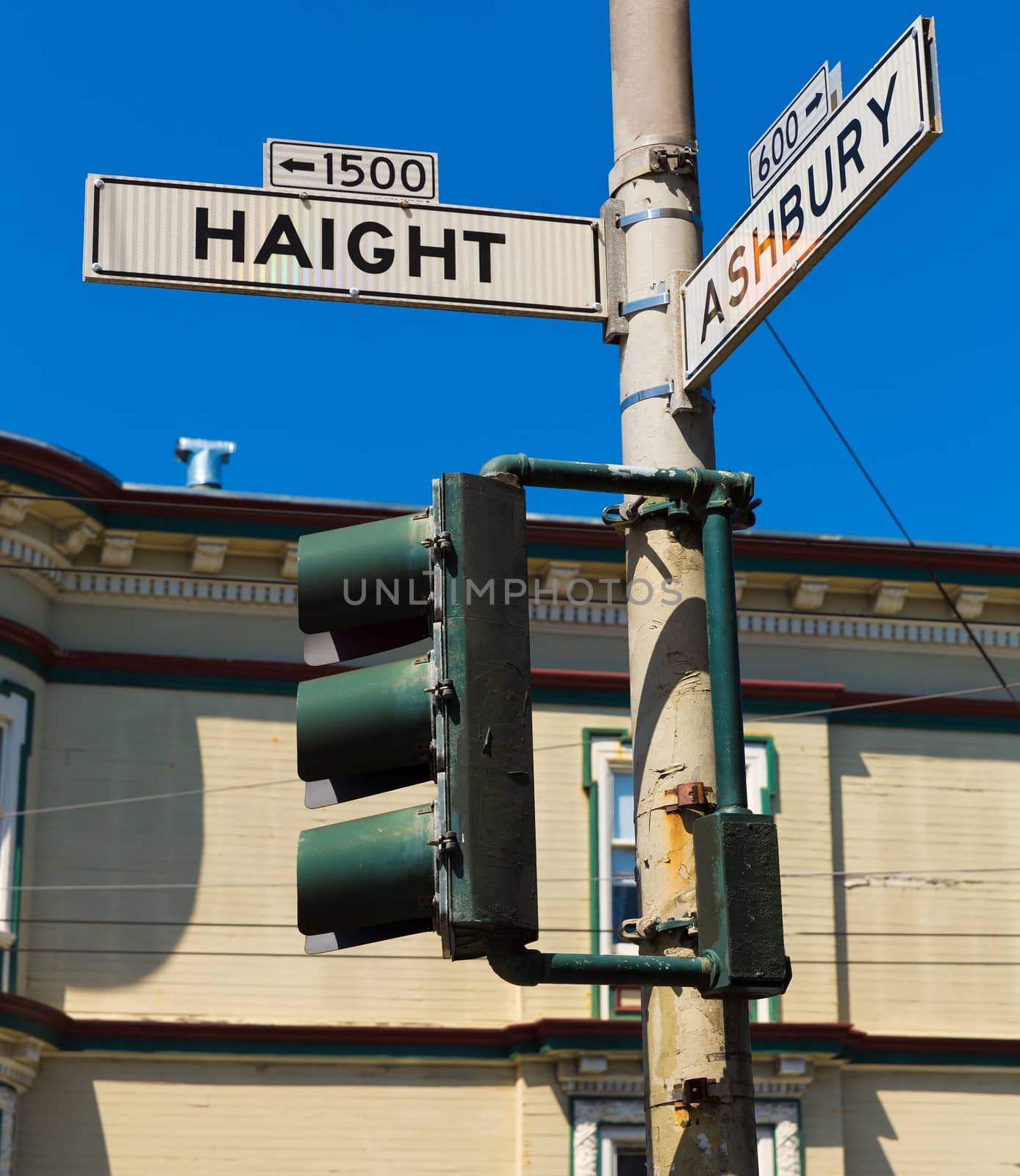 San Francisco Haight Ashbury street sign junction California by lunamarina