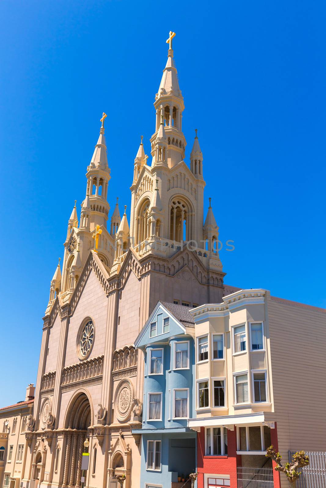 San Francisco Saints Peter and Paul Church at Washington Square in Filbert St California USA
