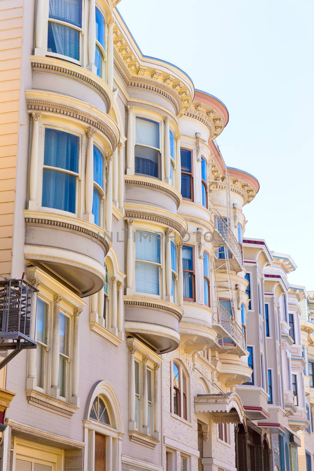 San Francisco Victorian houses near Washington Square California USA