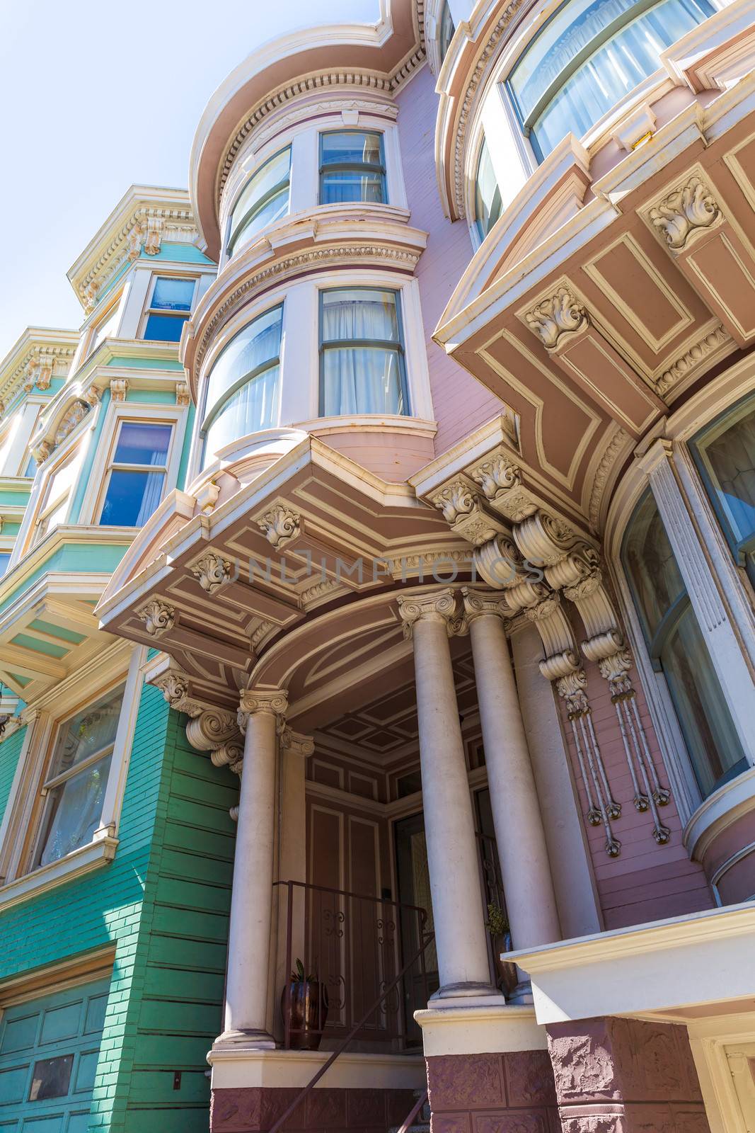 San Francisco Victorian houses near Alamo Square California by lunamarina