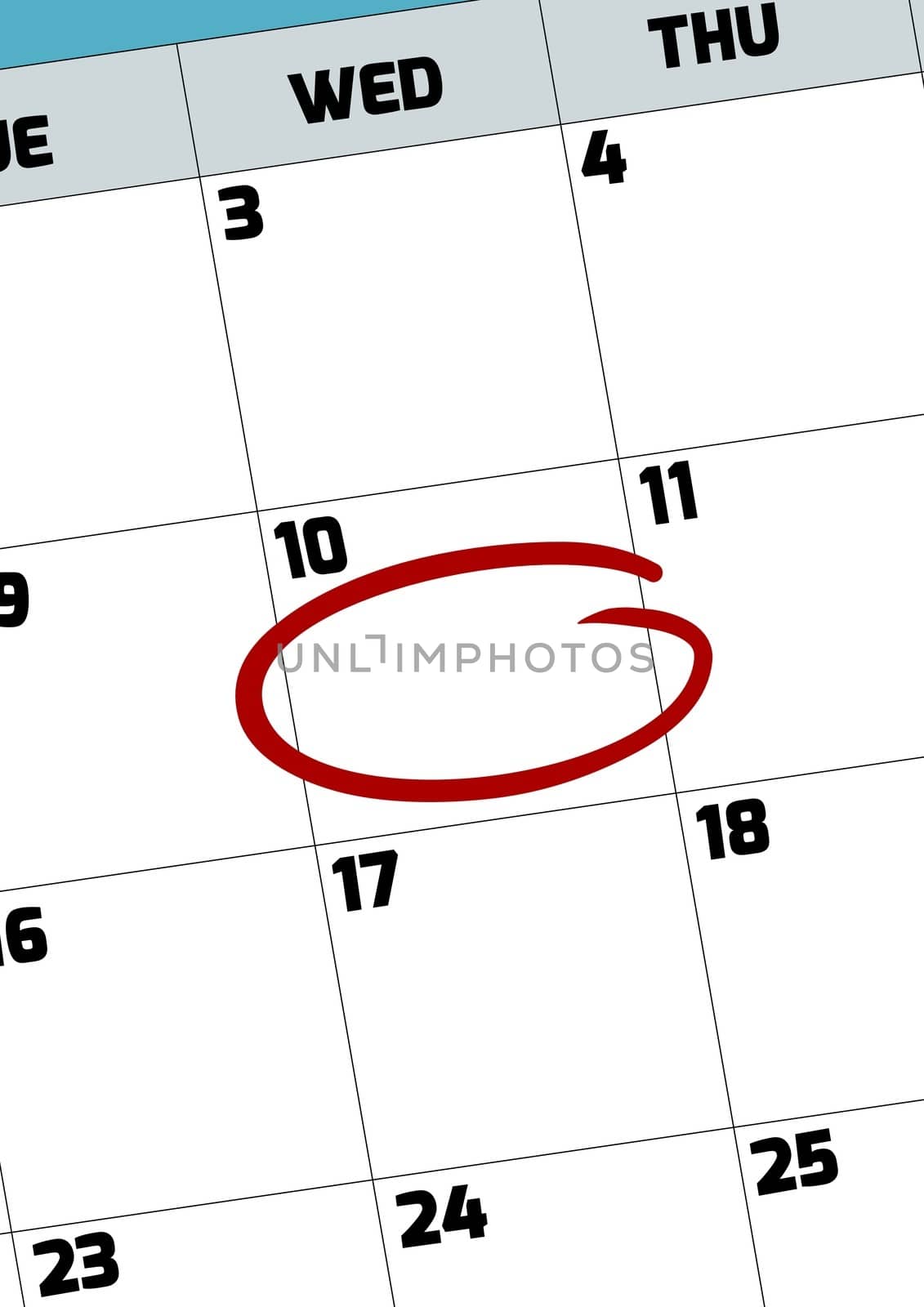 Illustration of a calendar page with a date circled