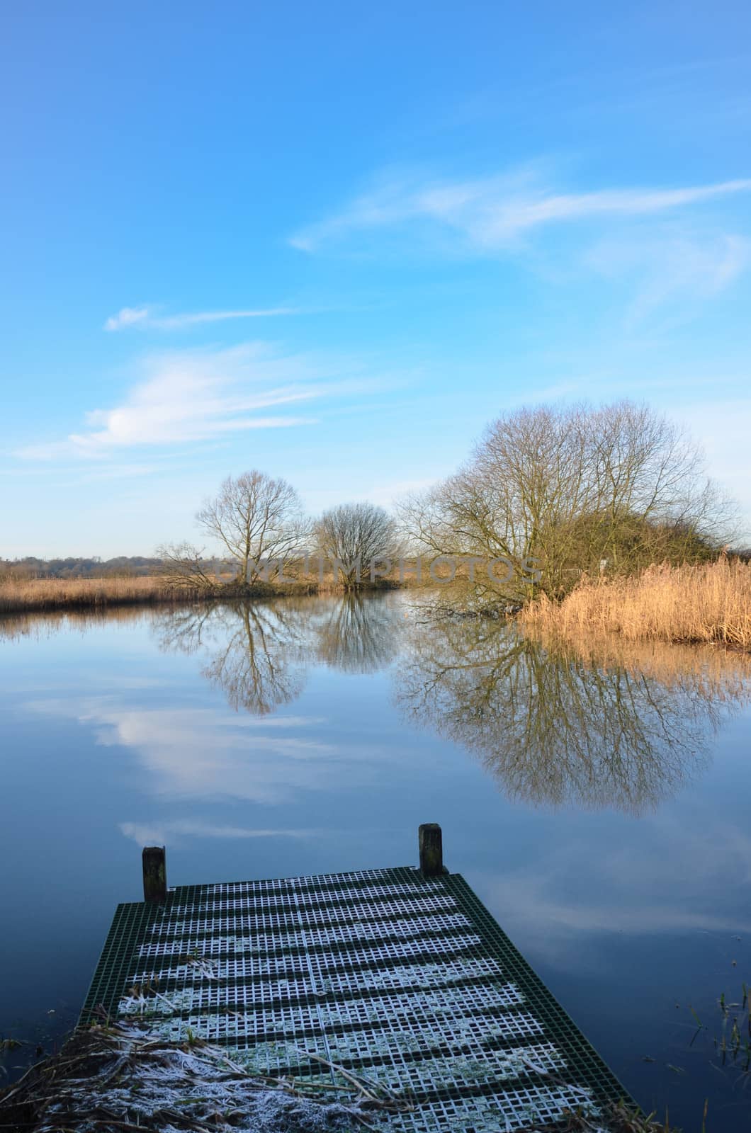 fishing platform in river