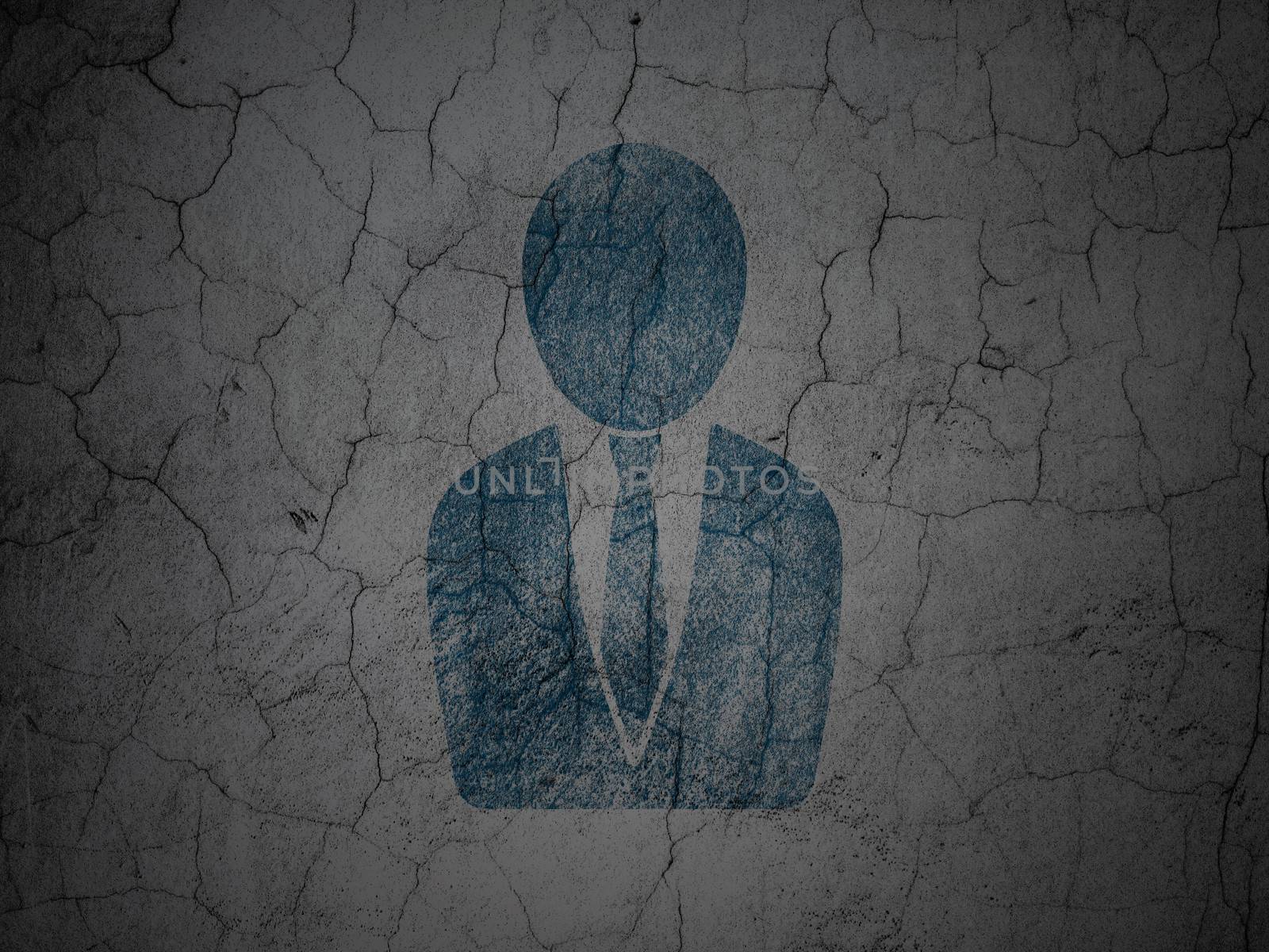 News concept: Business Man on grunge wall background by maxkabakov