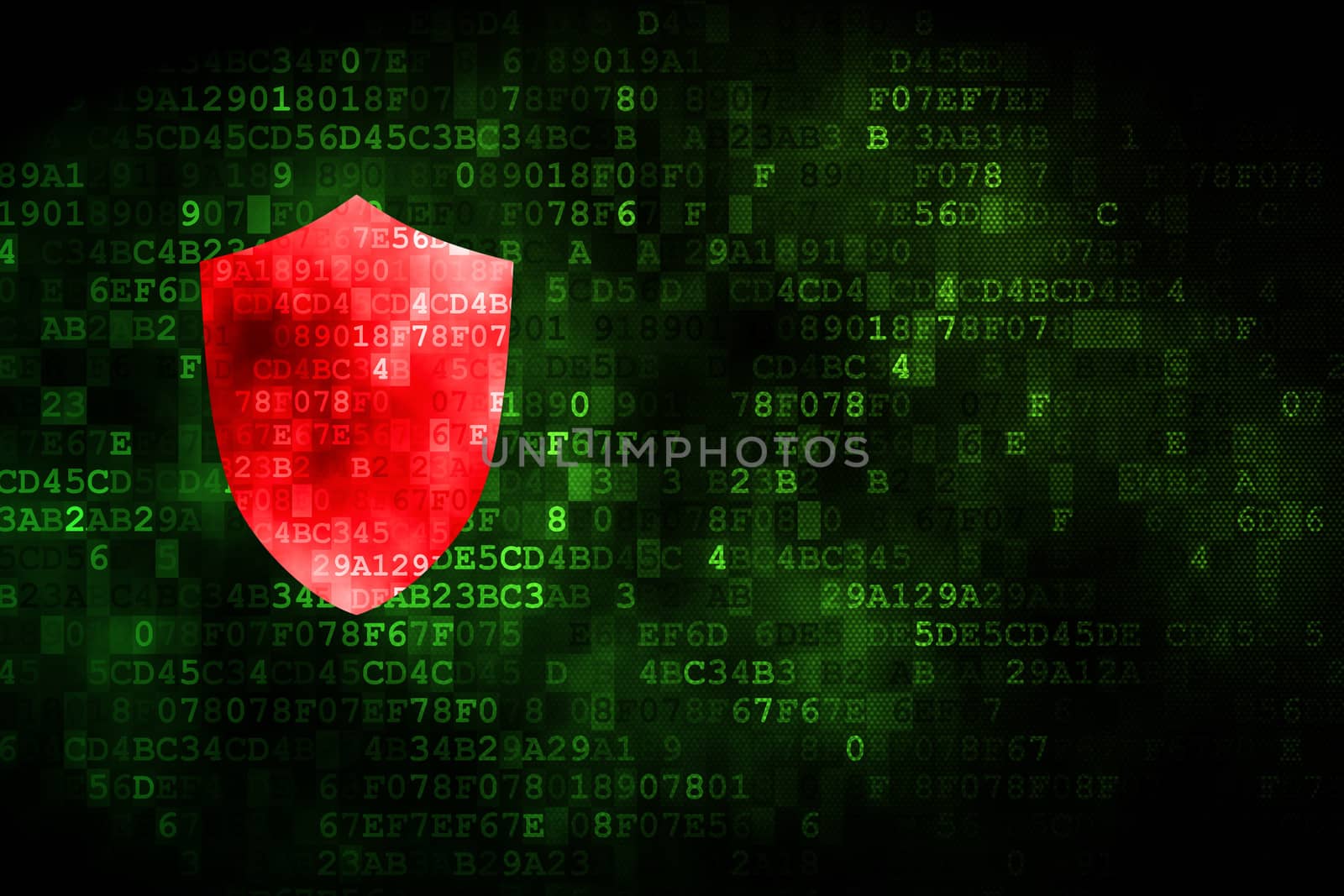 Safety concept: Shield on digital background by maxkabakov