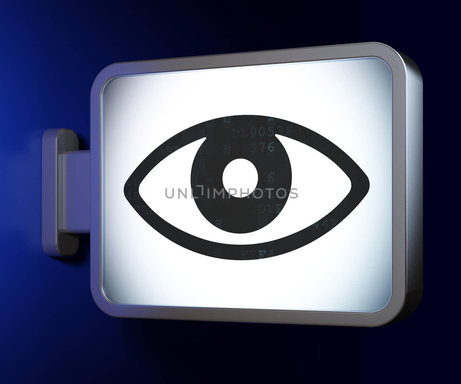 Security concept: Eye on billboard background by maxkabakov