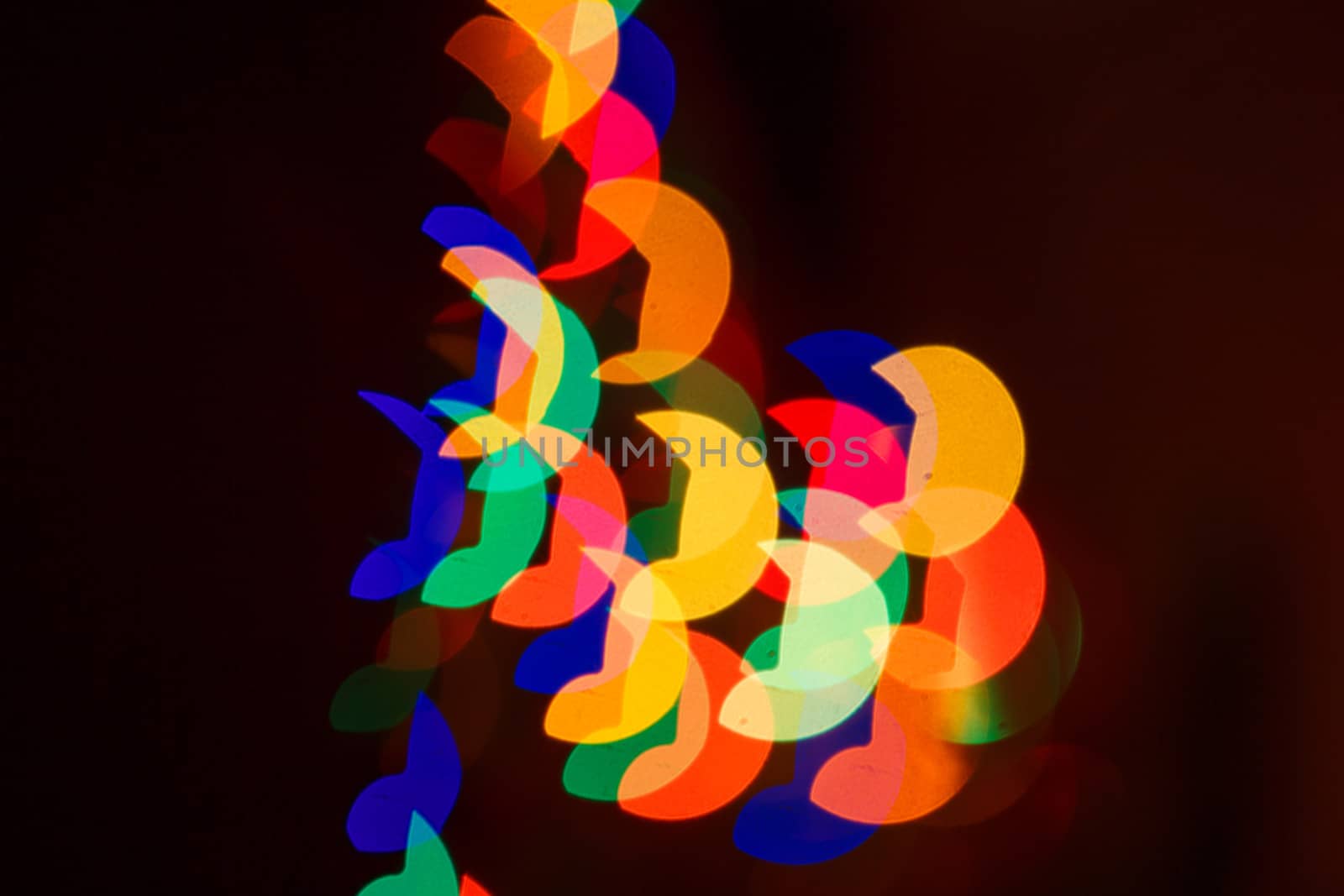 Multicolored abstract bokeh background close up shot for the holidays