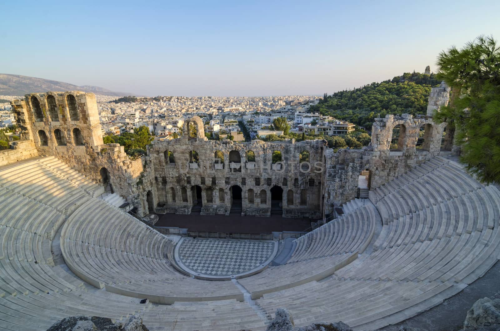 Odeon of Herod Atticus (theatre) with Athens in background