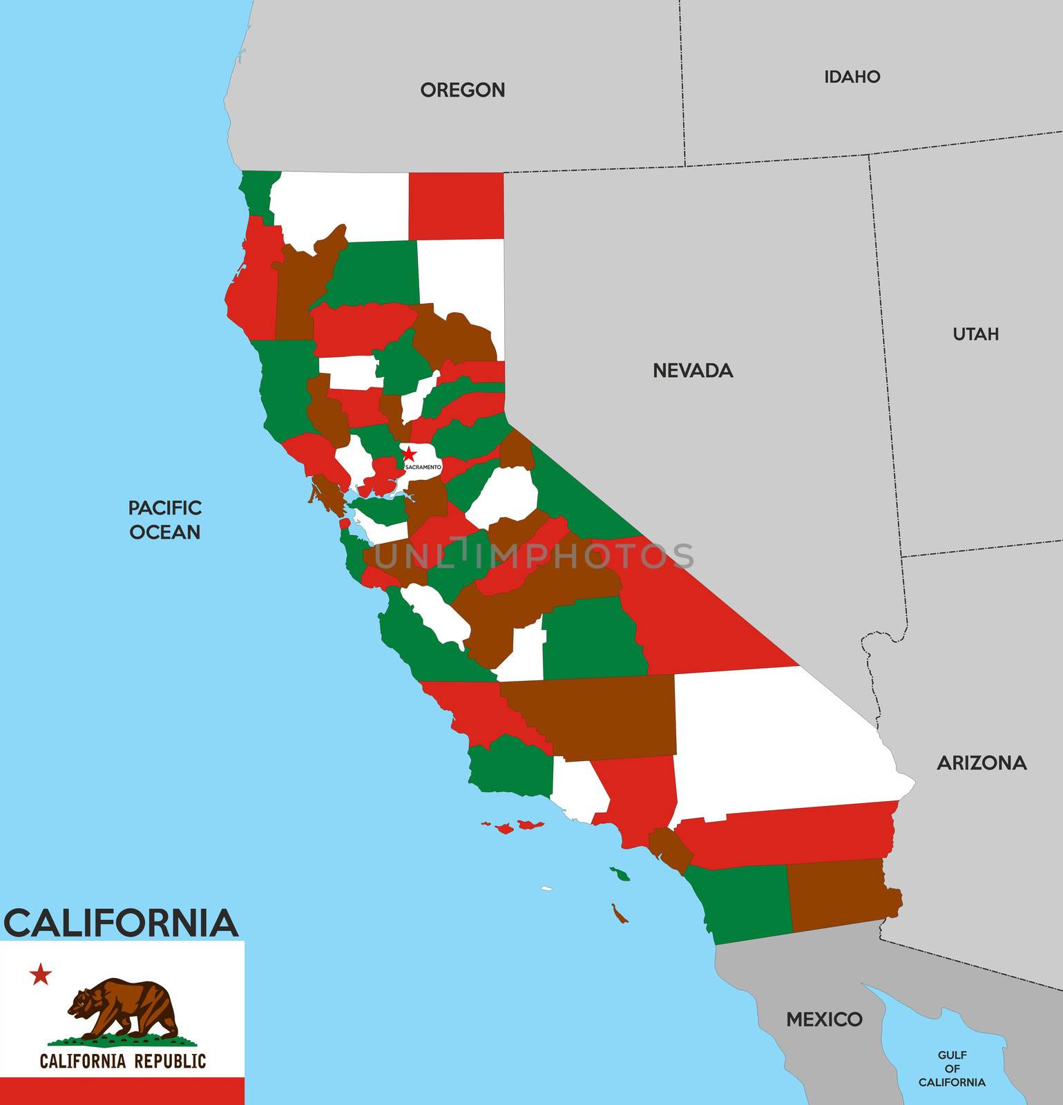 california state map by tony4urban